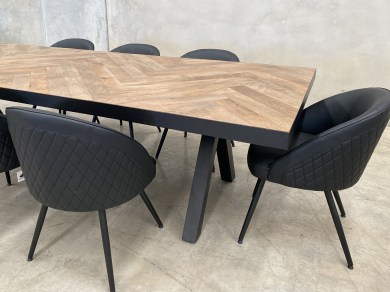 Herringbone dining table with danish chair -5